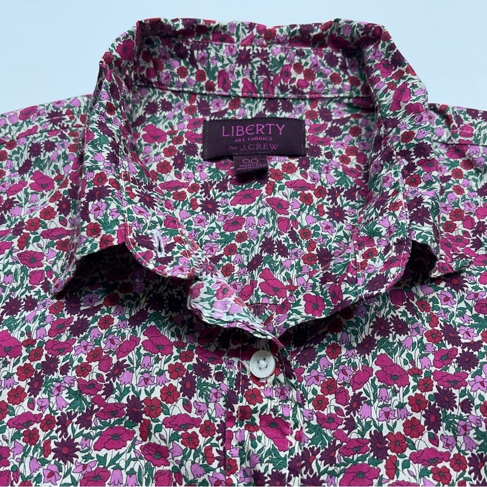 Liberty Art Fabrics for J. Crew Top Womens Size 00 Blouse Button Down Collared - Picture 3 of 13